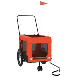 Remorque de vélo pour animaux de compagnie orange et noir 