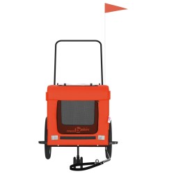 Remorque de vélo pour animaux de compagnie orange et noir 