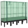 Jardinière surélevée avec housse aspect rotin 160x40x140 cm 