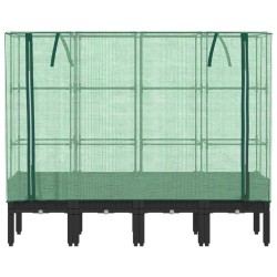 Jardinière surélevée avec housse aspect rotin 160x40x140 cm 
