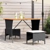 Table de jardin avec dessus en bois d'acacia noir 105x75x72 cm 