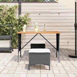Table de jardin avec dessus en bois d'acacia noir 105x75x72 cm 