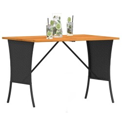 Table de jardin avec dessus en bois d'acacia noir 105x75x72 cm 