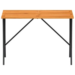 Table de jardin avec dessus en bois d'acacia noir 105x75x72 cm 