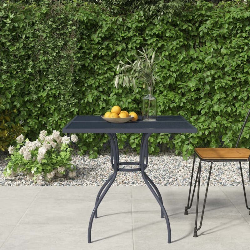 Table de jardin anthracite 80x80x72,5 cm Treillis d'acier 