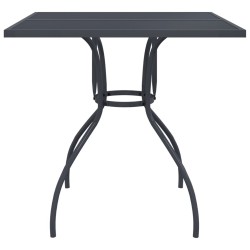 Table de jardin anthracite 80x80x72,5 cm Treillis d'acier 