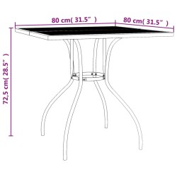 Table de jardin anthracite 80x80x72,5 cm Treillis d'acier 