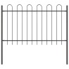 Clôture de jardin avec sommet en arceau gris, 3,4x1 m en acier 