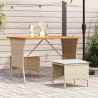 Table de jardin avec dessus en bois d'acacia beige 105x75x72 cm 