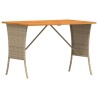 Table de jardin avec dessus en bois d'acacia beige 105x75x72 cm 