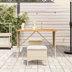 Table de jardin avec dessus en bois d'acacia beige 105x75x72 cm 