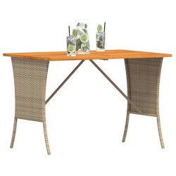 Table de jardin avec dessus en bois d'acacia beige 105x75x72 cm 
