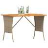 Table de jardin avec dessus en bois d'acacia beige 105x75x72 cm 