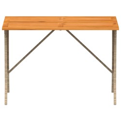 Table de jardin avec dessus en bois d'acacia beige 105x75x72 cm 