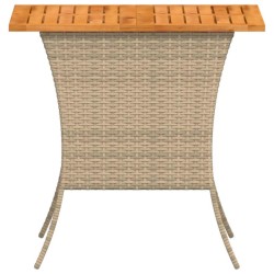 Table de jardin avec dessus en bois d'acacia beige 105x75x72 cm 