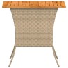 Table de jardin avec dessus en bois d'acacia beige 105x75x72 cm 