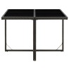 Table de jardin Noir 109x107x74 cm Résine tressée et verre 