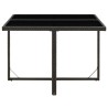 Table de jardin Noir 109x107x74 cm Résine tressée et verre 