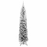 Arbre de Noël slim 300 LEDs et boules avec neige enneigée verte 240 cm 