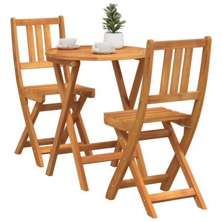 Ensemble Bistro Pliable 3 Pièces en Bois Massif d'Acacia 