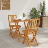 Ensemble Bistro Pliable 3 Pièces en Bois Massif d'Acacia 