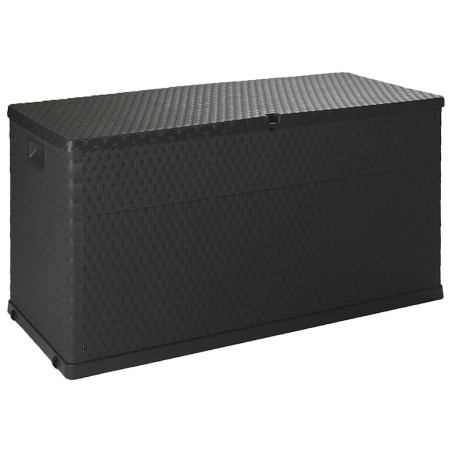 Boîte de stockage de jardin Anthracite 120x56x63 cm PP Rotin 