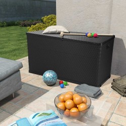 Boîte de stockage de jardin Anthracite 120x56x63 cm PP Rotin 