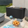 Boîte de stockage de jardin Anthracite 120x56x63 cm PP Rotin 