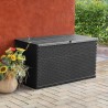 Boîte de stockage de jardin Anthracite 120x56x63 cm PP Rotin 