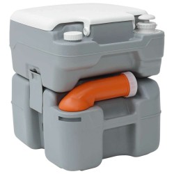 Toilettes de Camping corps gris+couvercle blanc 