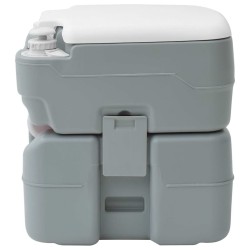 Toilettes de Camping corps gris+couvercle blanc 