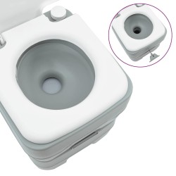 Toilettes de Camping corps gris+couvercle blanc 
