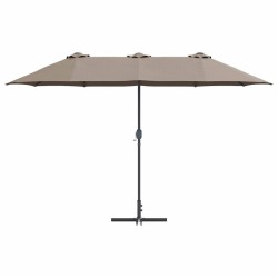 Parasol de jardin Taupe 380 x 196 x 235 cm 