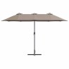 Parasol de jardin Taupe 380 x 196 x 235 cm 