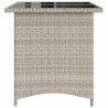 Table de jardin et dessus en verre gris clair 110x68x70cm rotin 