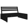 Canapé central de jardin noir 120x80 cm bois de pin massif 