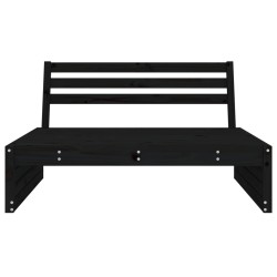 Canapé central de jardin noir 120x80 cm bois de pin massif 