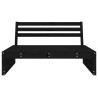 Canapé central de jardin noir 120x80 cm bois de pin massif 