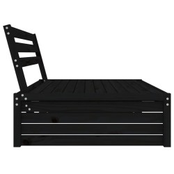 Canapé central de jardin noir 120x80 cm bois de pin massif 