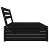 Canapé central de jardin noir 120x80 cm bois de pin massif 