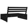 Canapé central de jardin noir 120x80 cm bois de pin massif 