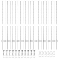 Poteaux de clôture 44 pcs Argent 50 x 1.2 m Acier galvanisé 