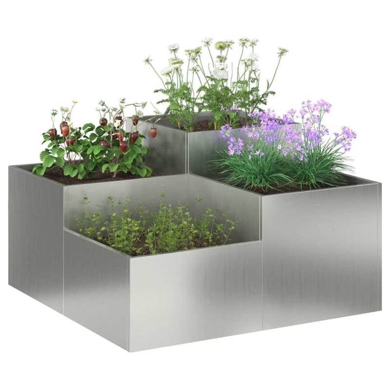 Jardinière 80x80x48 cm en acier galvanisé 