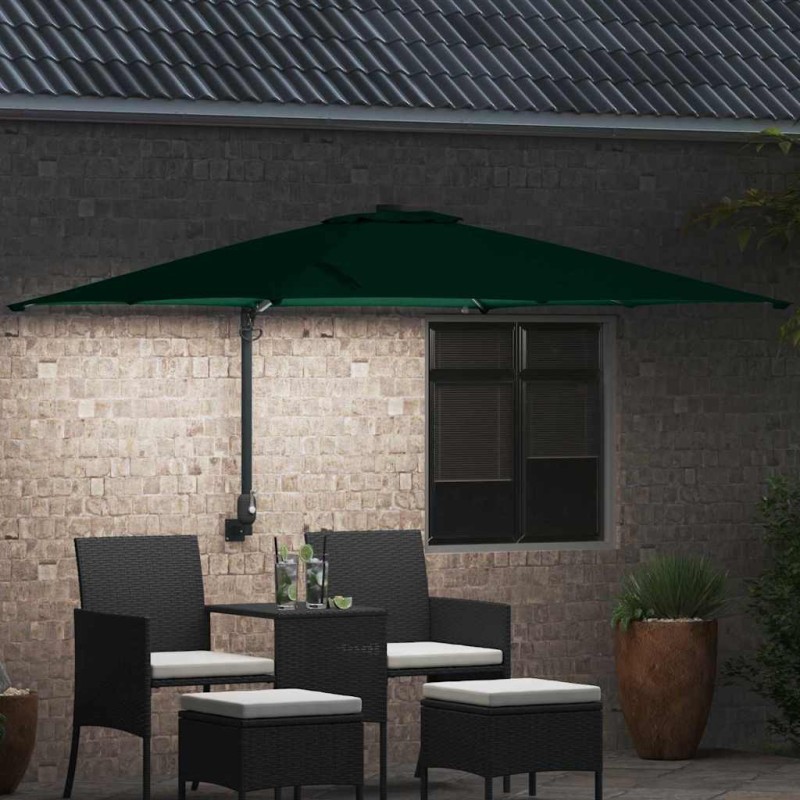 Parasol de jardin Vert 248.5 x 247.5 x 160 cm tissu 
