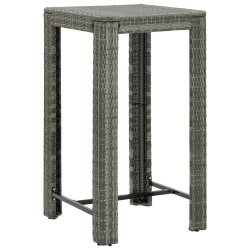 Table de bar de jardin Gris 60,5x60,5x110,5 cm Résine tressée 