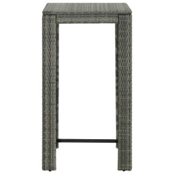 Table de bar de jardin Gris 60,5x60,5x110,5 cm Résine tressée 