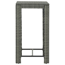 Table de bar de jardin Gris 60,5x60,5x110,5 cm Résine tressée 