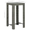 Table de bar de jardin Gris 60,5x60,5x110,5 cm Résine tressée 