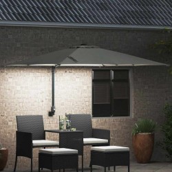 Parasol de jardin Couleur sable 248.5 x 247.5 x 160 cm tissu 