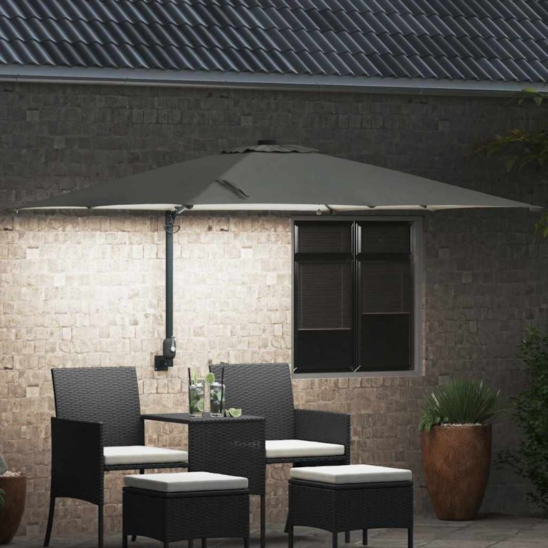 Parasol de jardin Couleur sable 248.5 x 247.5 x 160 cm tissu 